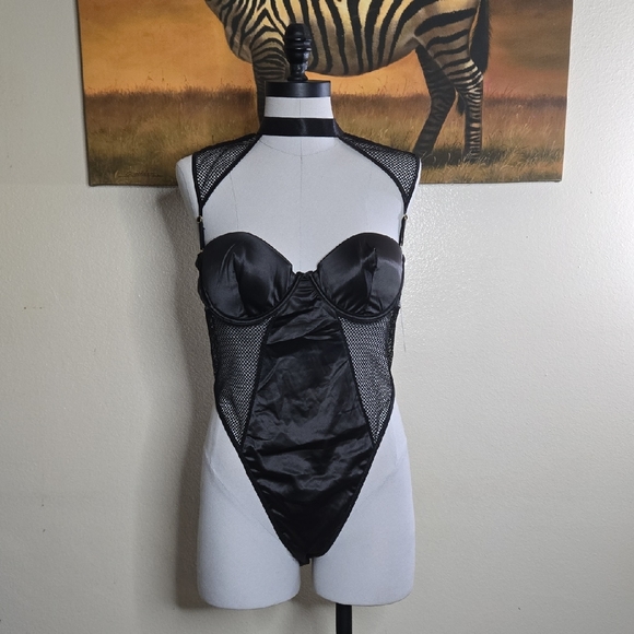 Frederick's of Hollywood Black Mesh Bodysuit - Picture 1 of 8